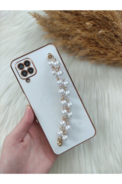 Aksesuarda Moda Samsung A22 Uyumlu Incili Lazer Kesim Kılıf