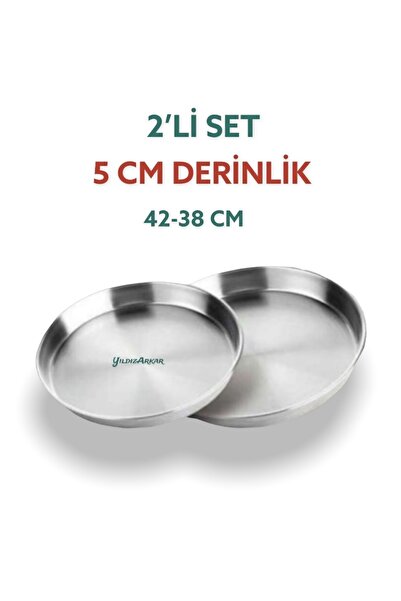 YILDIZ ARKAR Alüminyum Baklava Börek Fırın Tepsisi 2'li Set (42-38 Cm)