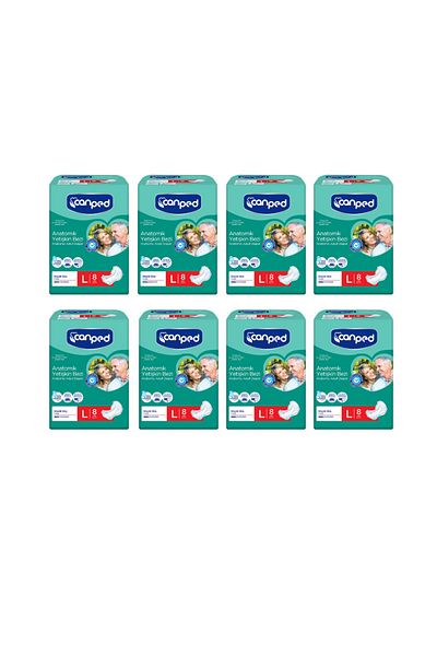 Canped Anatomical Patient Diapers Large Size (L) 8 Pack of 8 Pack 64 Pieces