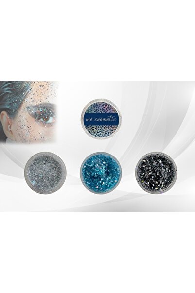 ME COSMETİC Simli Jel Far 3'lü Set