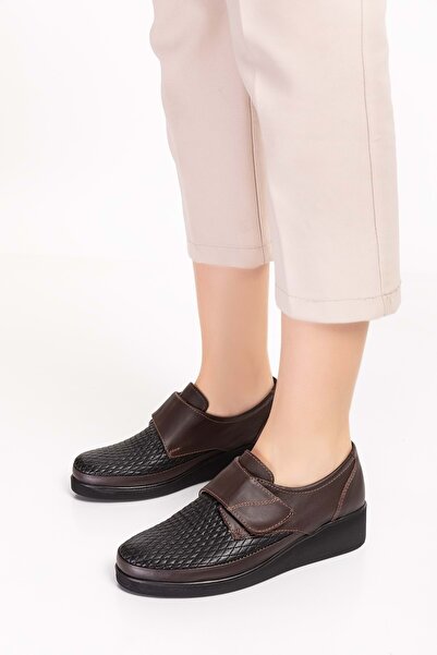 Gondol Hakiki Deri Strech Ortopedik Ayakkabı Esp.750 - Kahverengi - 36