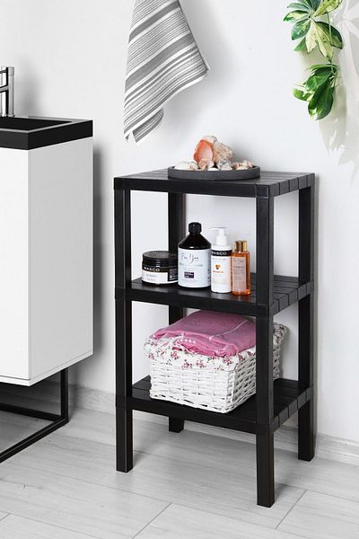 LIUWA Ombeg Vesken Διακοσμητικό 3 επιπέδων Πλαστικό Organizer Μπάνιου πολλαπλών χρήσεων Γλάστρα Βιβλιοθήκη Μαύρο