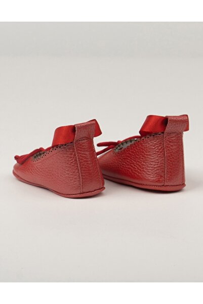 Beybium Lady Pearlescent Red Leather Baby Ballerinas