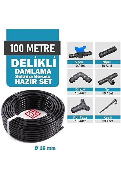 Edoplast 100 Metre 60cm Aralıklı Kendinden Delikli Damla Sulama Sistemi Damla...