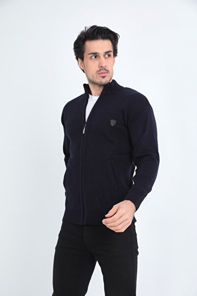 KMKkombin Чоловічий кардиган з блискавкою та сталевим плетінням