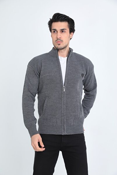 KMKkombin Чоловічий кардиган з блискавкою та сталевим плетінням