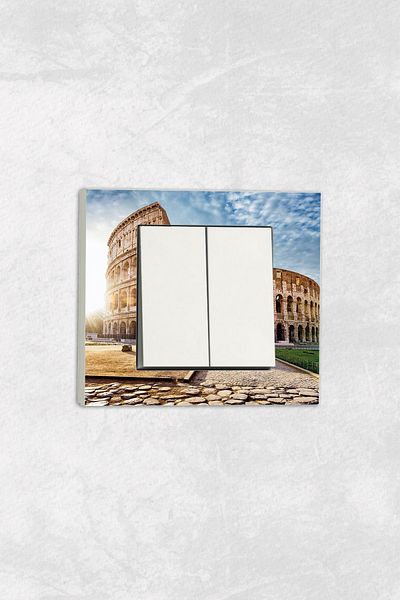 markcat Ovivo Grano (Double Switch Socket) UV Printed White Commitator Frame Included