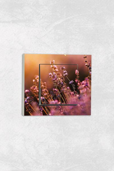 markcat Ovivo grano UV Printed Lavender Pattern White Single Decorative Switch Socket Frame Set