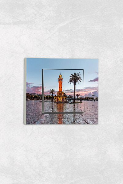 markcat Ovivo grano UV Printed Izmir Clock Tower Pattern White Single Decorative Switch Socket Frame Set