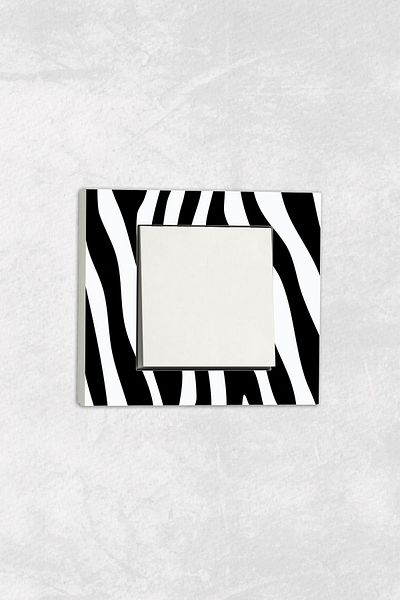 markcat Ovivo grano UV Printed Zebra Pattern White Single Decorative Switch Socket Frame Set