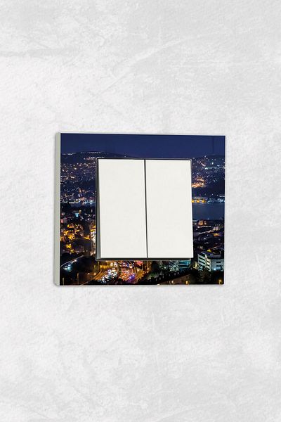 markcat Ovivo Grano (Double Switch Socket) UV Printed Istanbul Pattern White Comitator Frame Included