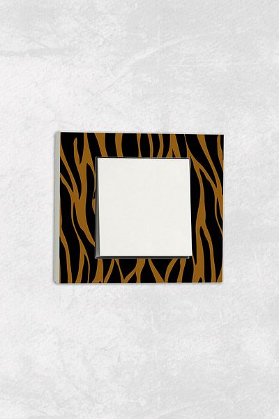 markcat Ovivo grano UV Printed Zebra Pattern White Single Decorative Switch Socket Frame Set