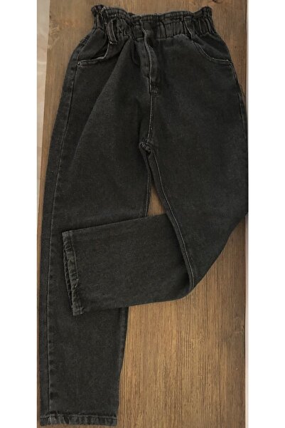MOR TIRTIL Kız Çocuk Yüksek Bel %100 Pamuk Boyfriend Jean Pantolon