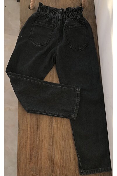 MOR TIRTIL Kız Çocuk Yüksek Bel %100 Pamuk Boyfriend Jean Pantolon