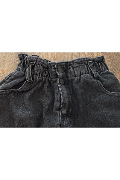 MOR TIRTIL Kız Çocuk Yüksek Bel %100 Pamuk Boyfriend Jean Pantolon