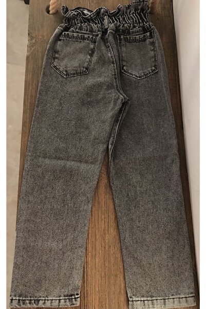 MOR TIRTIL Kız Çocuk Yüksek Bel %100 Pamuk Boyfriend Jean Pantolon