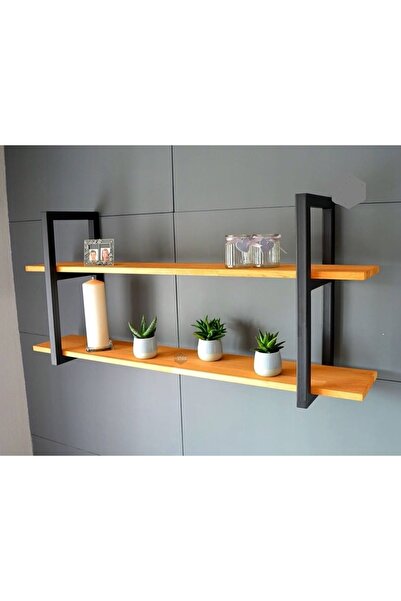 UmutHomeDesing Umutpark Metal Ahşap Duvar Rafı.