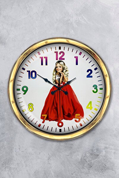Kasva Concept هدية ساعة حائط معدنية ذهبية اللون مقاس 40 سم للفتيات الصغيرات