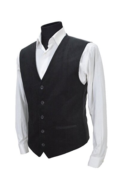 MENTOR REGALO Ανδρικό γιλέκο V-Neck Black Velvet 50450