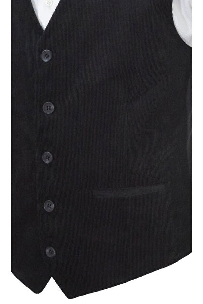 MENTOR REGALO Ανδρικό γιλέκο V-Neck Black Velvet 50450