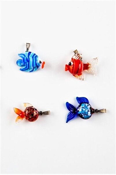 Dünyadan Hediyeler Murano Cam Balık Kolye Ucu Mini El Yapımı 1 Adet
