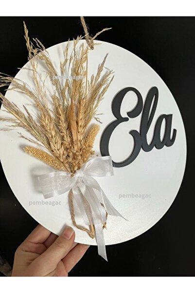 Pembe Ağaç Tasarım Atölyesi Buğday Süsleme Konsept Tasarım Isme Özel Kapı Süsü - Dış Kapısüsü - Çelik Kapı Süsü