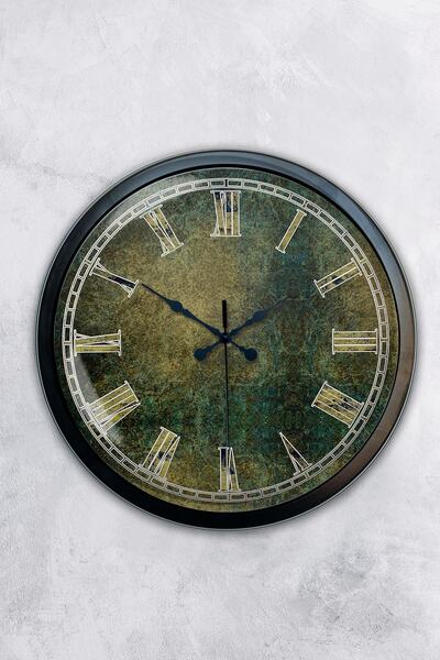 Kasva Concept هدية ساعة حائط معدنية سوداء مقاس 40 سم