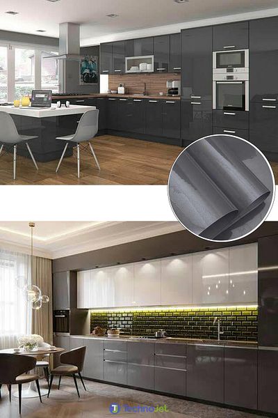 Technojet Αυτοκόλλητο γυαλιστερό Glitter Anthra Κουζίνα Ντουλάπα Μπάνιου Επιτραπέζιο Κάλυμμα (60cmx500cm)