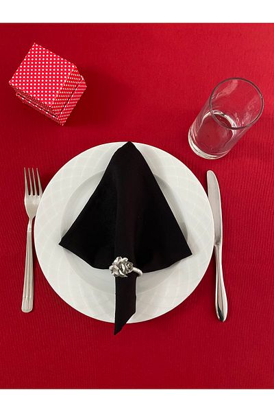 Zeren Home Set de 6 șervețele de servire din material textil fără griji, negre