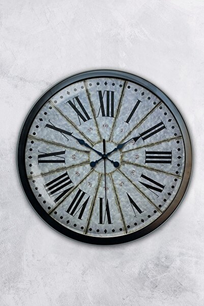 Kasva Concept هدية ساعة حائط مزخرفة معدنية سوداء مقاس 40 سم