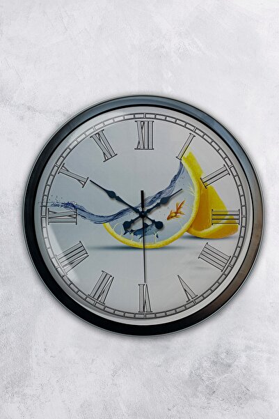 Kasva Concept هدية ساعة حائط مطبخ معدنية سوداء مقاس 40 سم