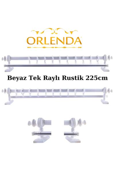 Orlenda Біла дерев'яна головка алюмінієва труба рустикальна шторна вішалка од...