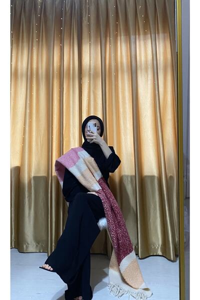 MSASTYLE Kalın Çizgili Yumuşak Dokulu Atkı