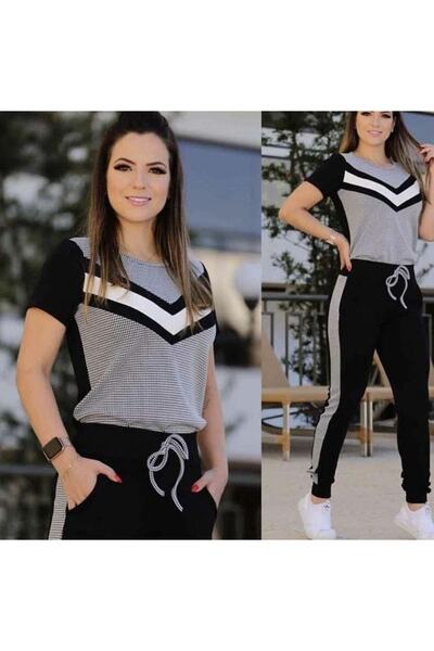 Esinty طقم قماش نسائي ذو تفاصيل مربعة من Piti