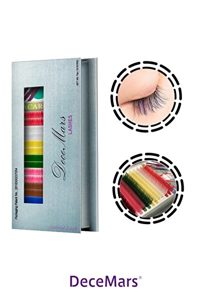 DECEMARS Renkli Ipek Kirpik 0,07mm D Kıvrım 12mm Uzunluk