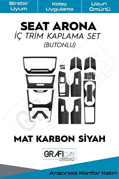 GRAFİCAR مجموعة أغطية الكسوة الداخلية لمقعد أرونا