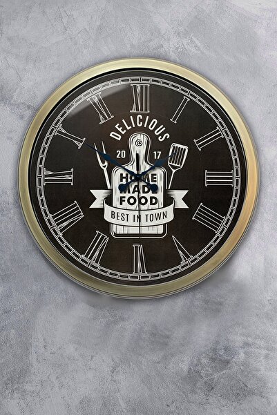 Kasva Concept هدية ساعة حائط مطبخ معدنية عتيقة مقاس 40 سم