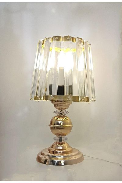 gaziantepavize Alexa Crystal Stone Gold Battery Operated Lampshade - Special Design Lamp Included