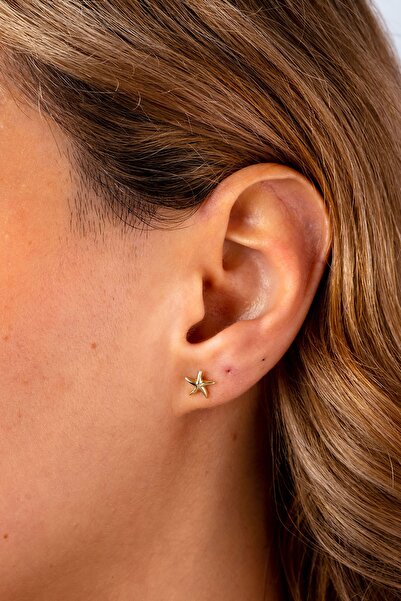 LİLAK KUYUMCULUK 14 Ayar Altın Deniz Yıldızı Küpe