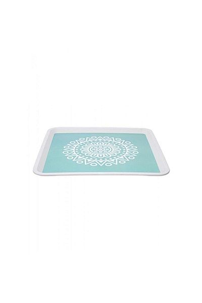 ZucciHome Zucci Home Turquoise Alaçatı Tray - 32,5x32,5 Cm