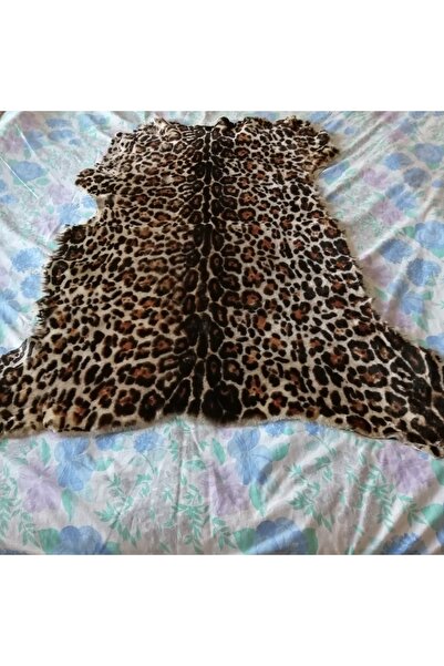 Butik Tülin Otantik Hakiki Koyun Postu Bej Siyah Kahve Leopar Baskılı Asimetr...