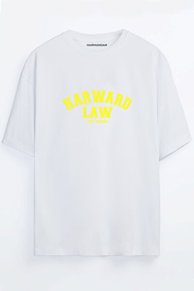 Harmandar Harward Law T-shirt sa printom, unisex, crna - bela - narandžasta -...