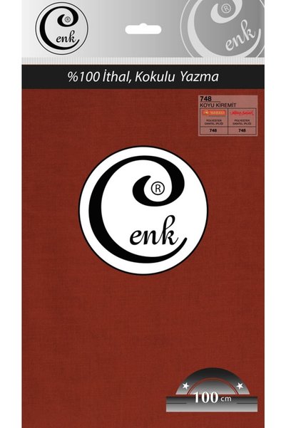 Cenk Düz Renk Poşetli Yazma 100 Cm Koyu Kiremit 748