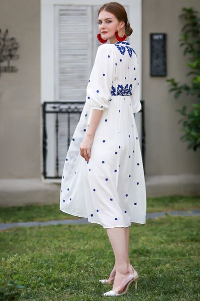 Chiccy Bohemian Embroidered Woven Dress