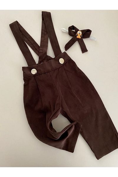 tubibebe Winter Brown Salopet + Bow Tie