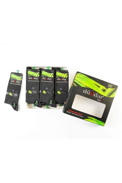 Dündar Erkek Antrasit 12"li Dört Mevsim Bambu Dikişsiz Çorap Solmayan Renk