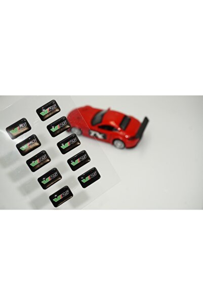 DK Tuning Skoda Vrs Logo 3d Cam Açma Torpido Konsol Ayna Çıkartma Seti