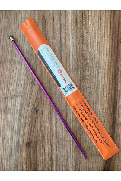 Kartopu Tunus Iş Renkli Metal Gagalı Örgü Şiş. 25 Cm.