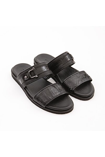 Tamer Tanca Ανδρικές δερμάτινες παντόφλες καθημερινές 537 363 Erk Trlk Y22