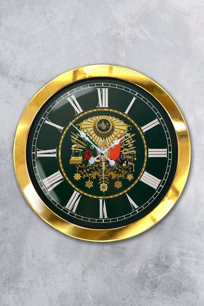 Kasva Concept هدية ساعة حائط الدولة العثمانية معدنية ذهبية مقاس 36 سم